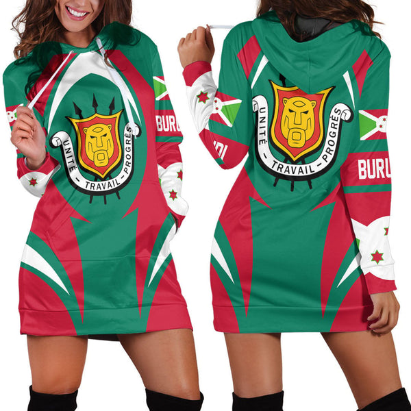 Burundi Action Flag Hoodie Dress