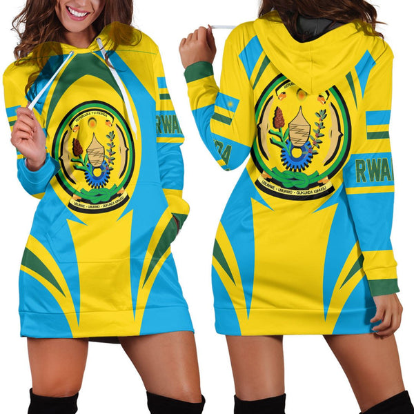 Rwanda Action Flag Hoodie Dress