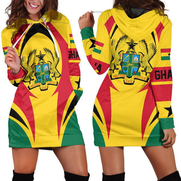 Ghana Action Flag Hoodie Dress