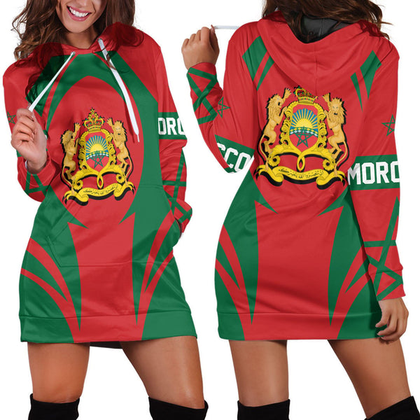 Morocco Action Flag Hoodie Dress