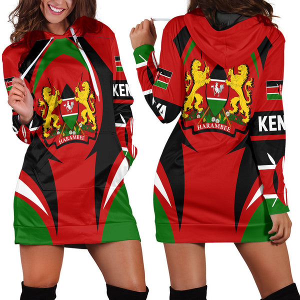 Kenya Action Flag Hoodie Dress