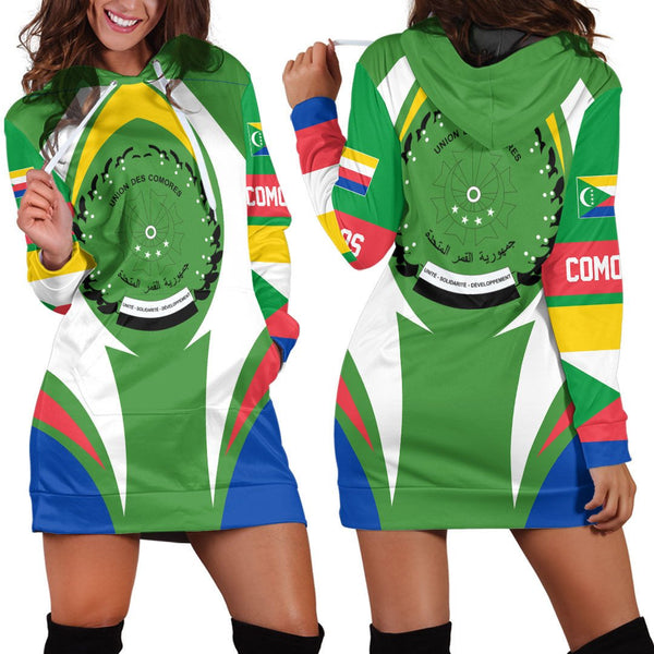 Comoros Action Flag Hoodie Dress