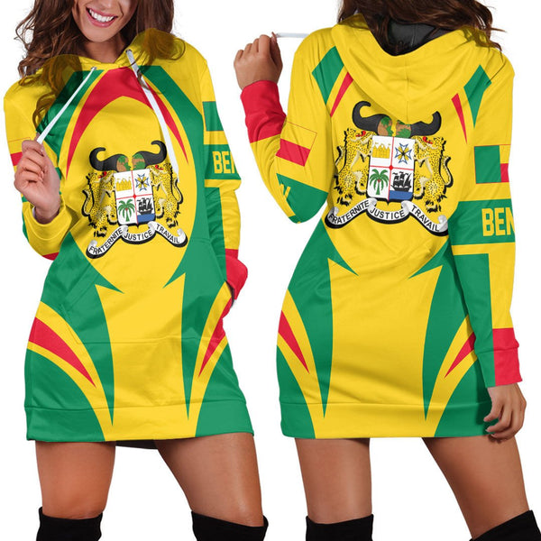 Benin Action Flag Hoodie Dress