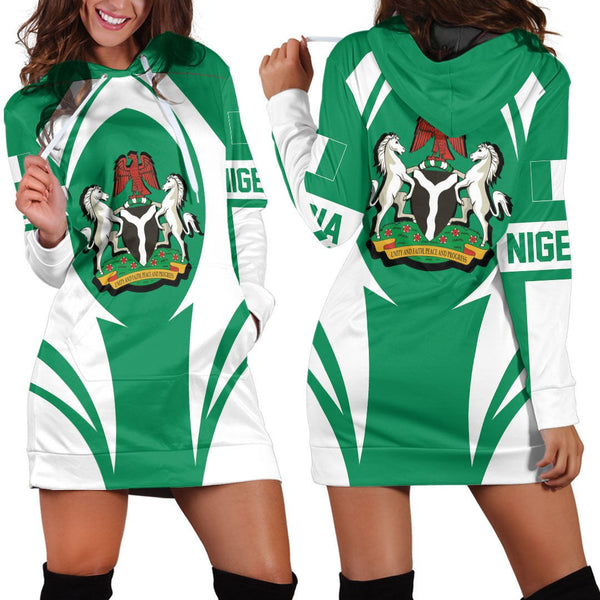 Nigeria Action Flag Hoodie Dress