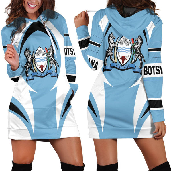 Botswana Action Flag Hoodie Dress