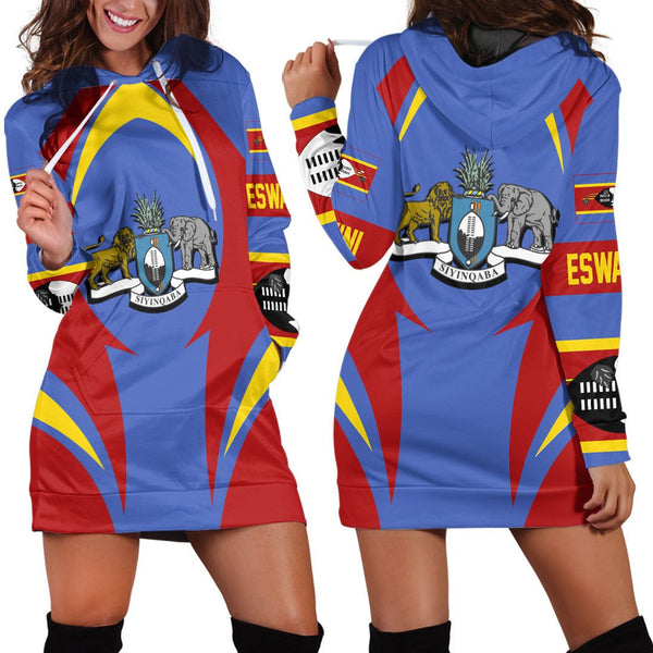 Eswatini Action Flag Hoodie Dress