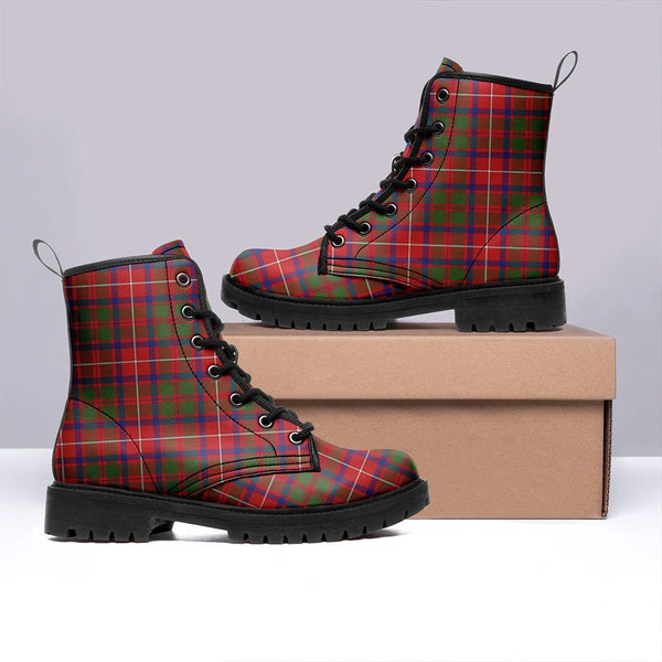 Shaw Red Modern Tartan Classic Leather Boots