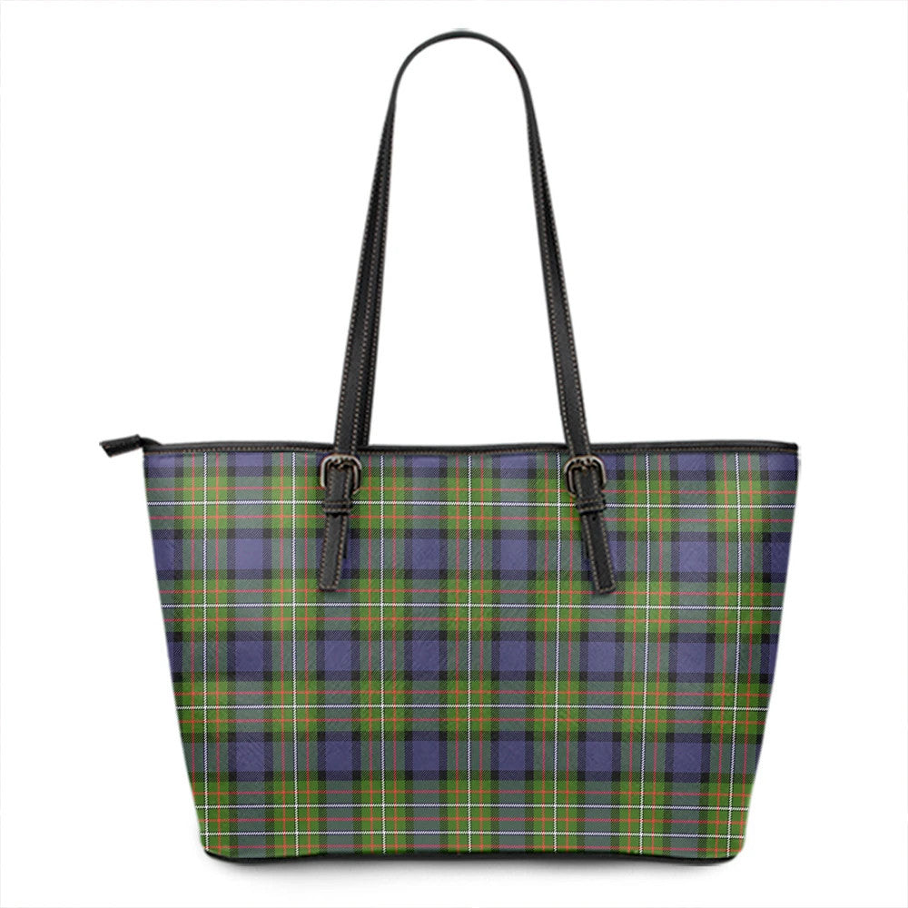 Fergusson Modern Tartan Plaid Leather Tote Bag