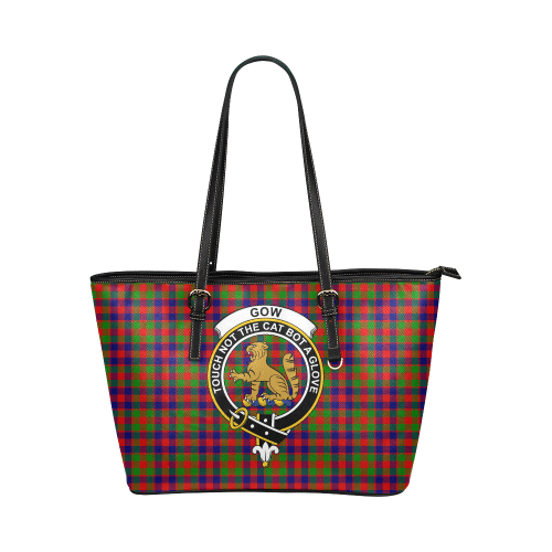 Gow (Or Mcgouan) Tartan Crest Leather Tote Bag