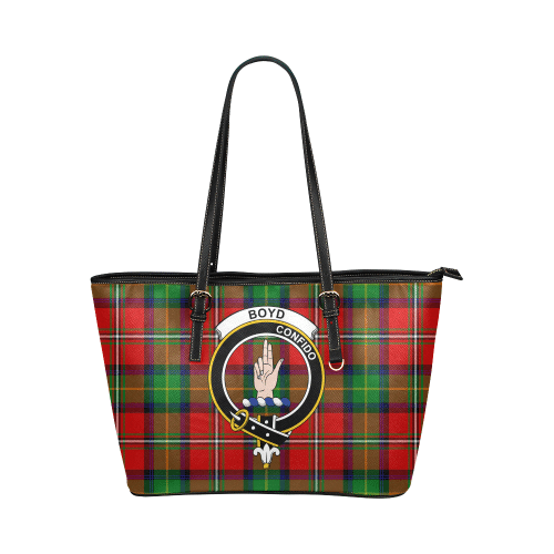 Boyd Tartan Crest Leather Tote Bag