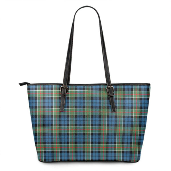 Colquhoun Ancient Tartan Plaid Leather Tote Bag