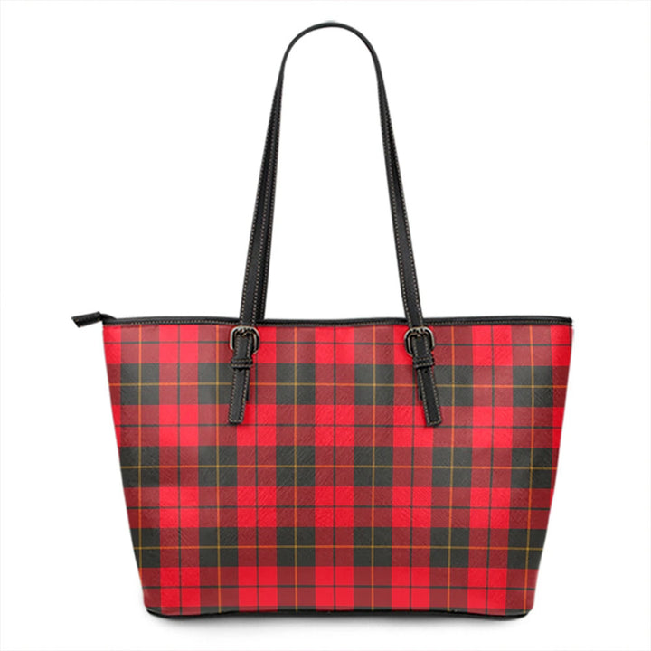 Wallace Weathered Tartan Plaid Leather Tote Bag