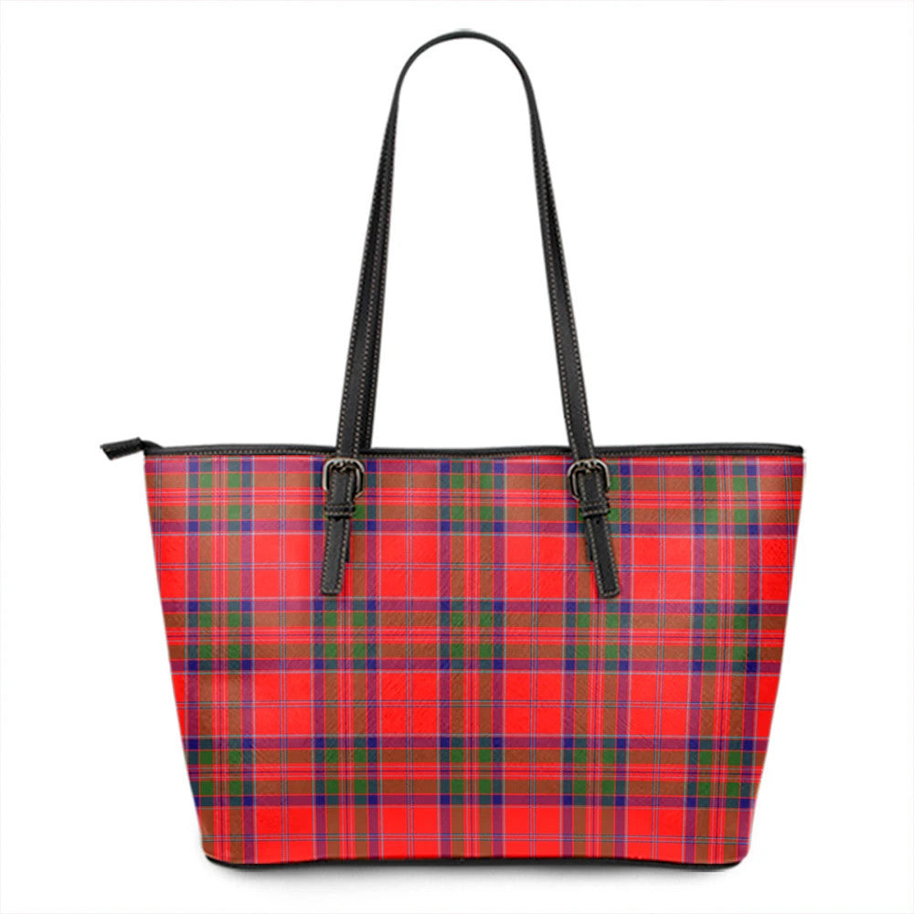 MacGillivray Modern Tartan Plaid Leather Tote Bag