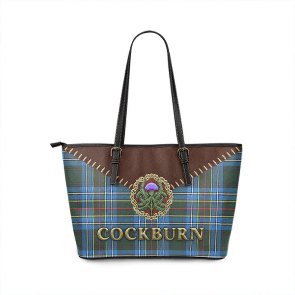 Cockburn Modern Tartan Leather Tote Bag Thistle Noble Style