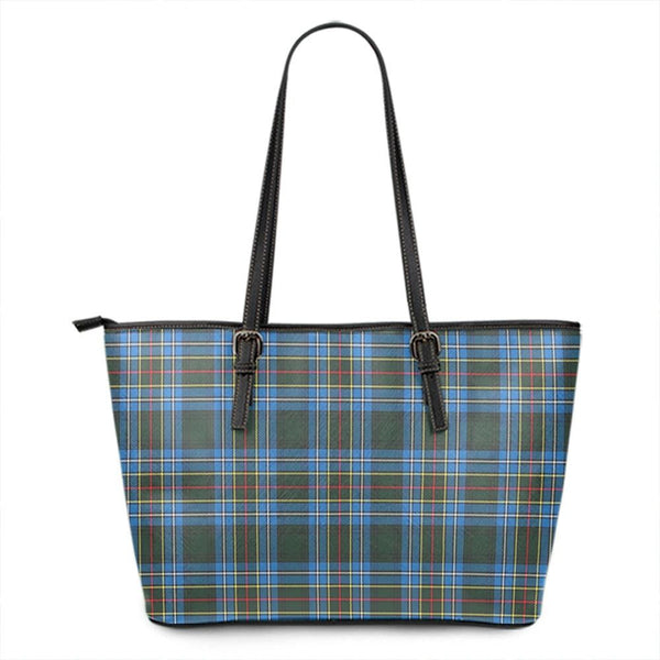 Cockburn Modern Tartan Plaid Leather Tote Bag