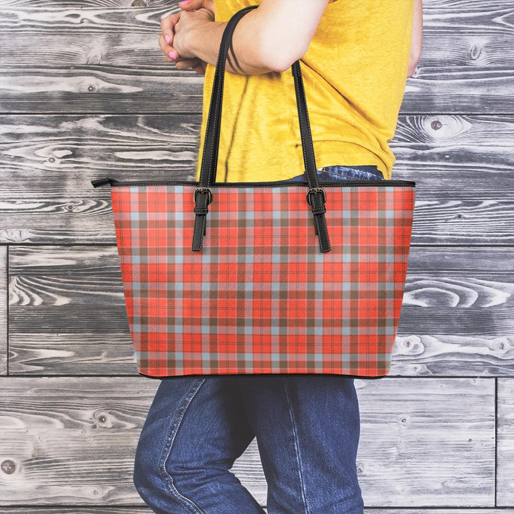 Robertson Weathered Tartan Plaid Leather Tote Bag