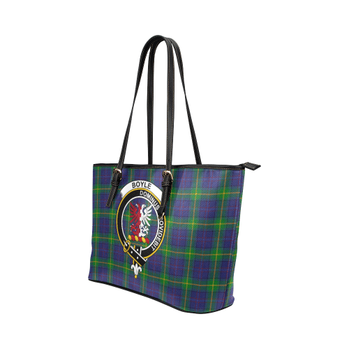 Boyle Tartan Crest Leather Tote Bag