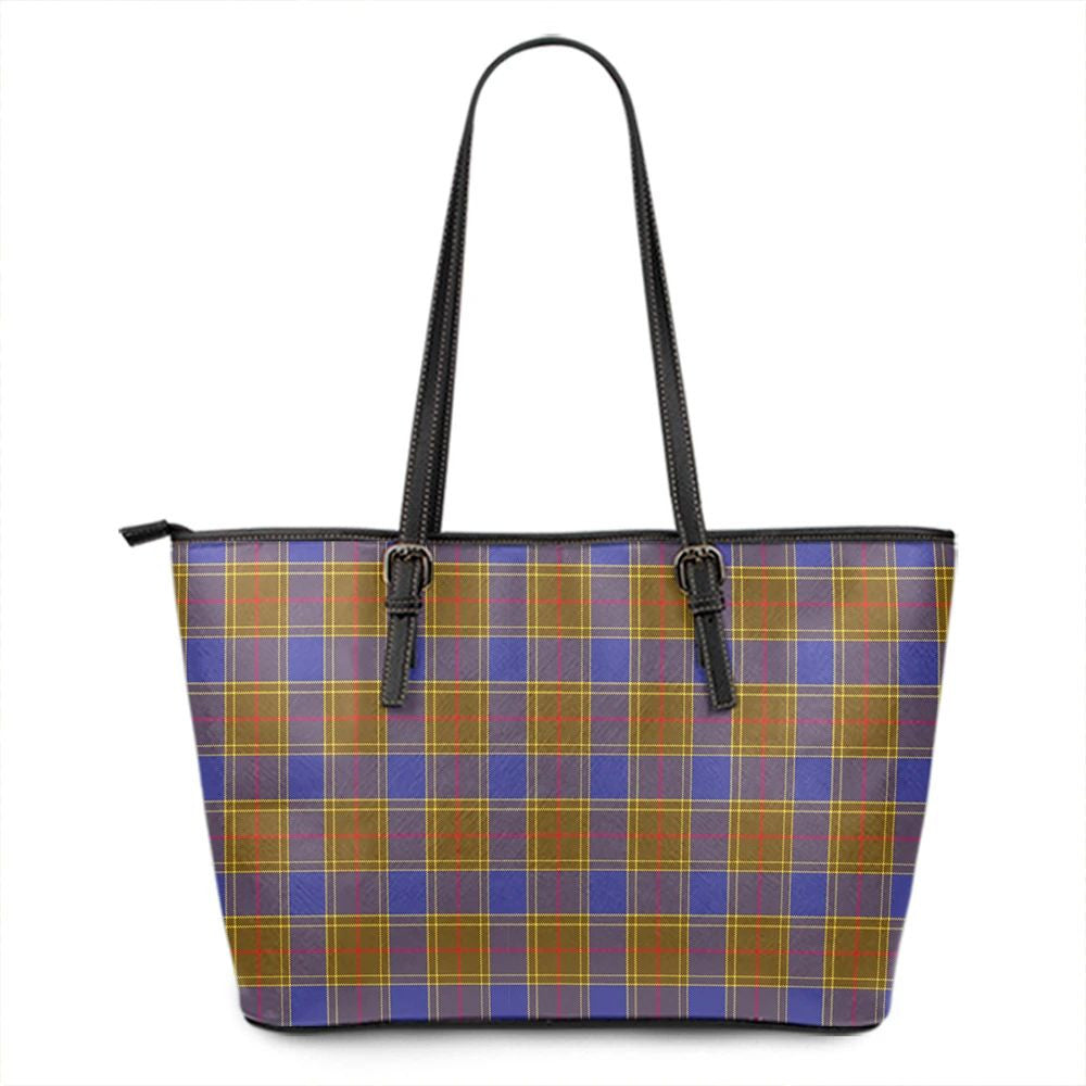 Balfour Modern Tartan Plaid Leather Tote Bag