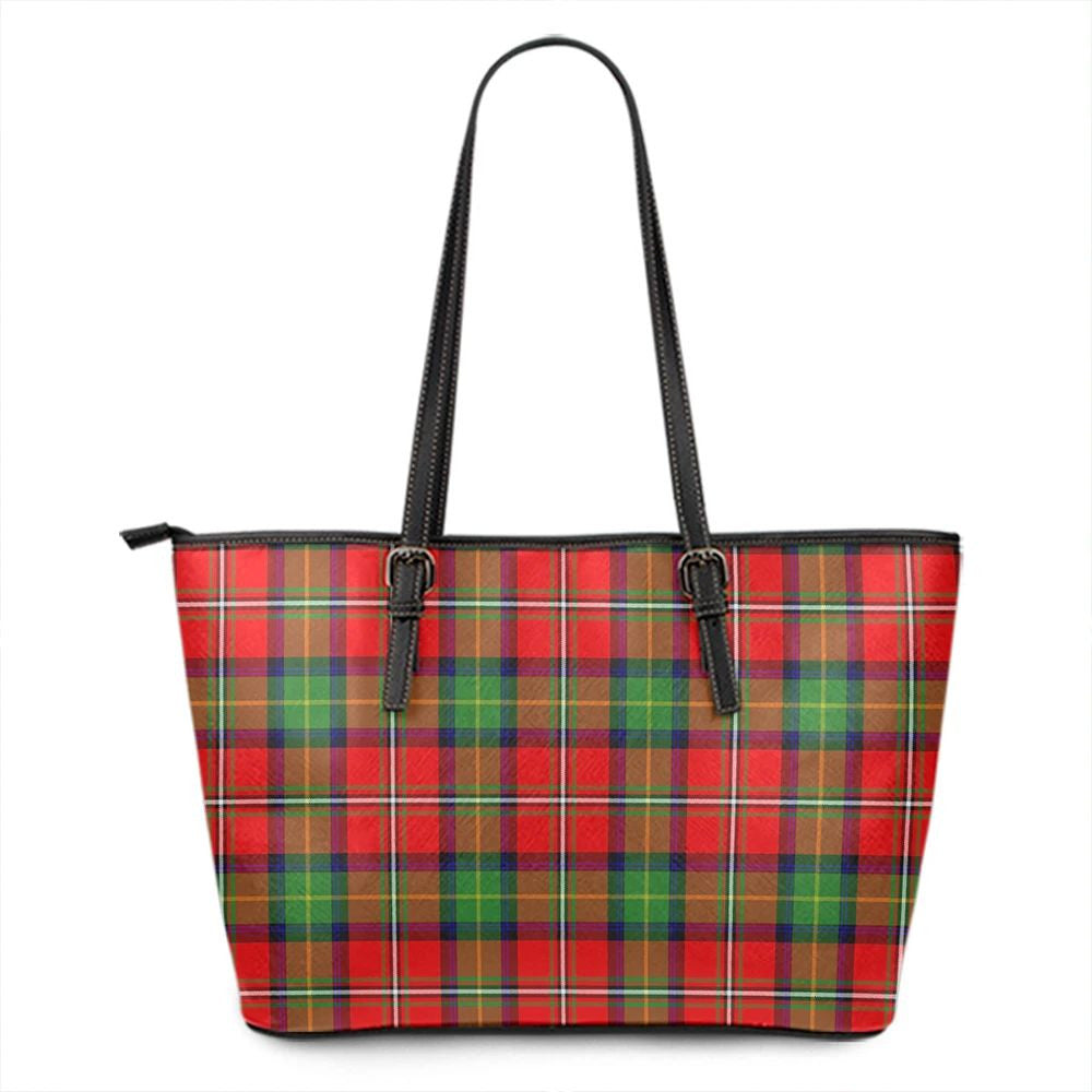 Boyd Modern Tartan Plaid Leather Tote Bag