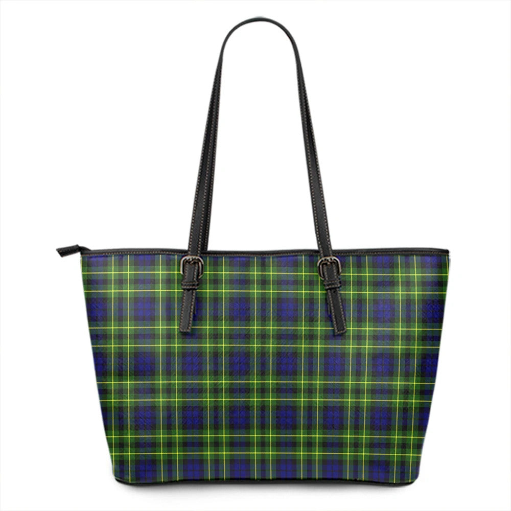 Campbell of Breadalbane Modern Tartan Plaid Leather Tote Bag