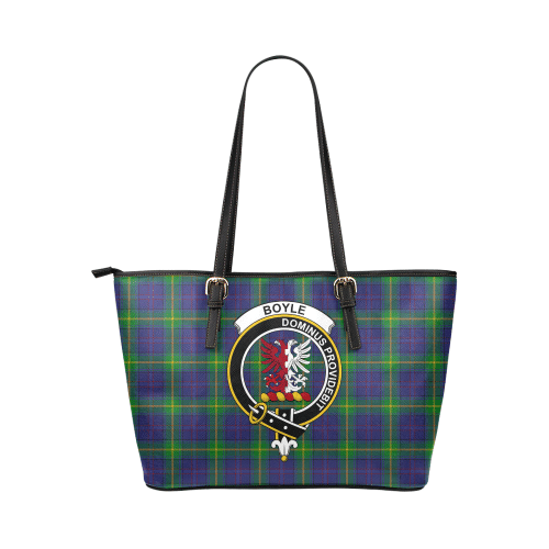 Boyle Tartan Crest Leather Tote Bag