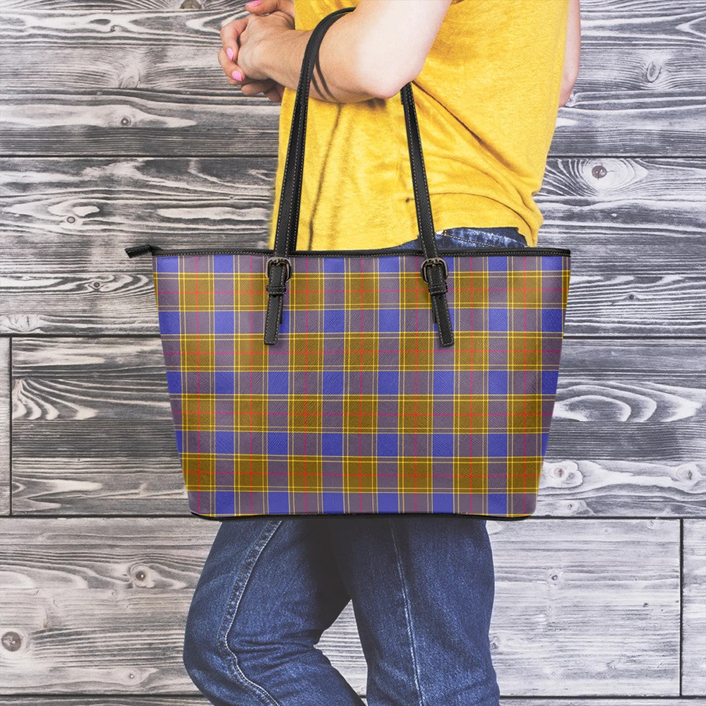 Balfour Modern Tartan Plaid Leather Tote Bag