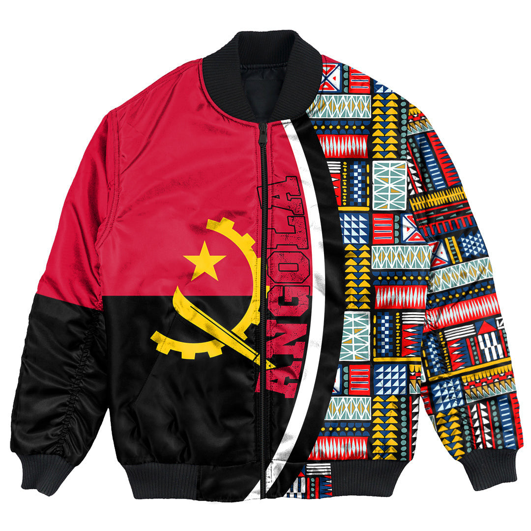 Angola Flag and Kente Pattern Special Bomber Jacket