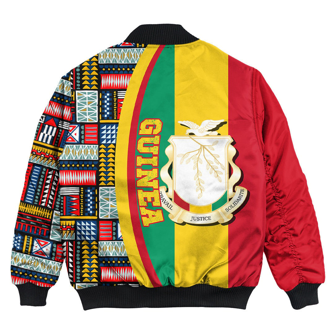 Guinea Bissau Flag and Kente Pattern Special Bomber Jacket