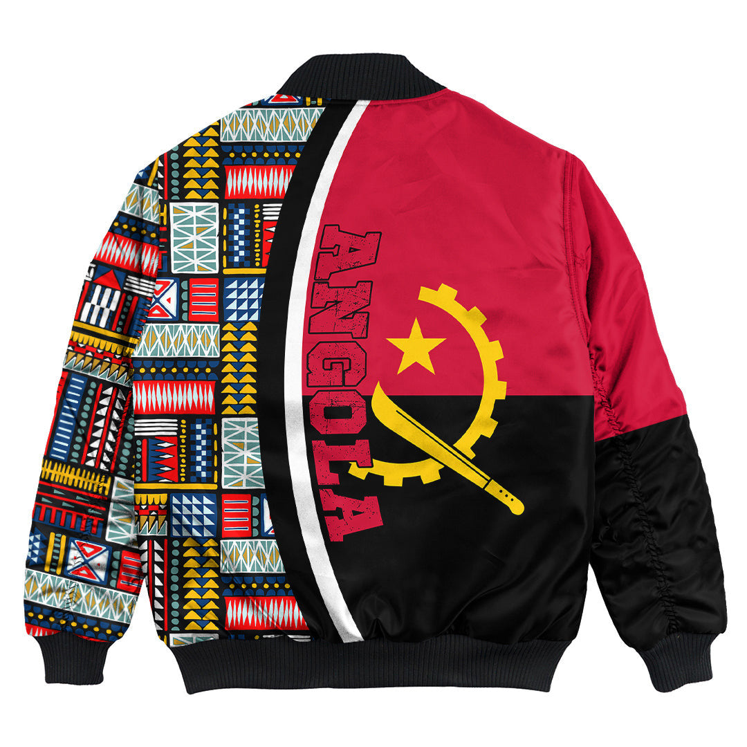 Angola Flag and Kente Pattern Special Bomber Jacket