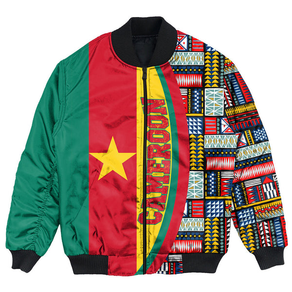 Cameroon Flag and Kente Pattern Special Bomber Jacket