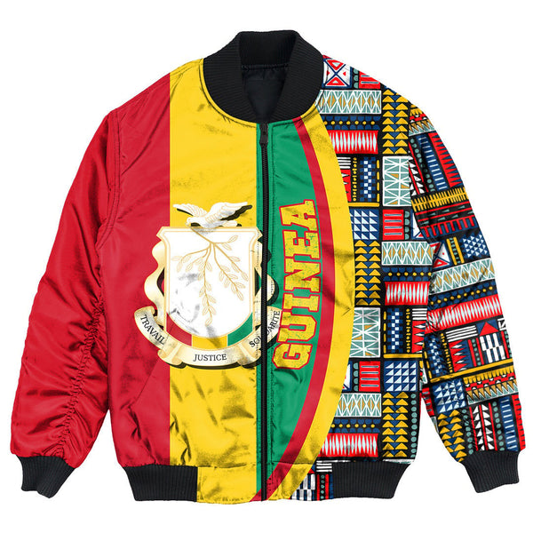 Guinea Bissau Flag and Kente Pattern Special Bomber Jacket