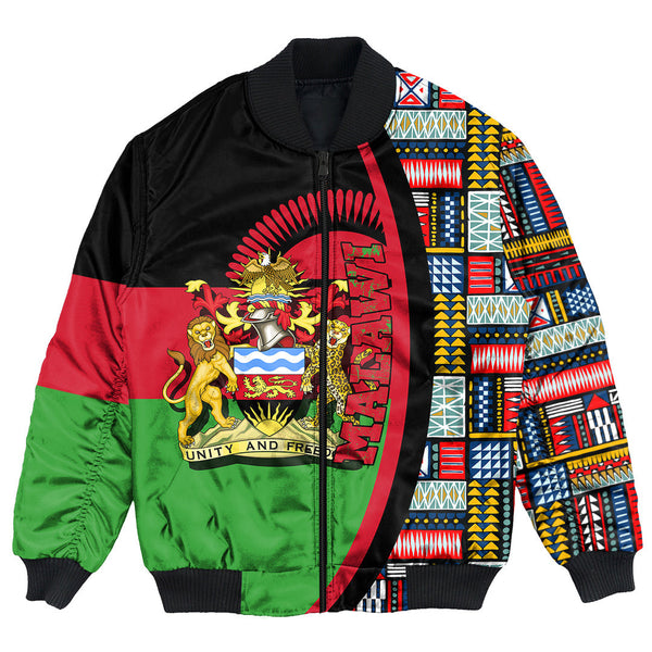 Malawi  Flag and Kente Pattern Special Bomber Jacket