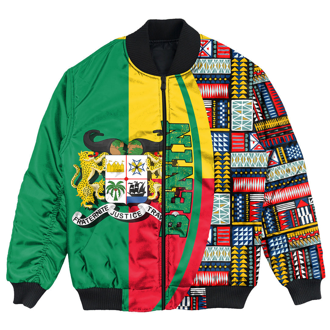 Benin Flag and Kente Pattern Special Bomber Jacket