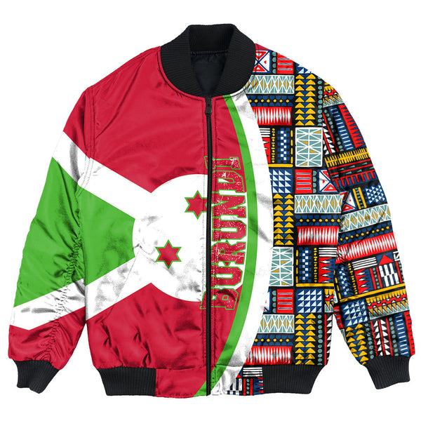 Burundi Flag and Kente Pattern Special Bomber Jacket