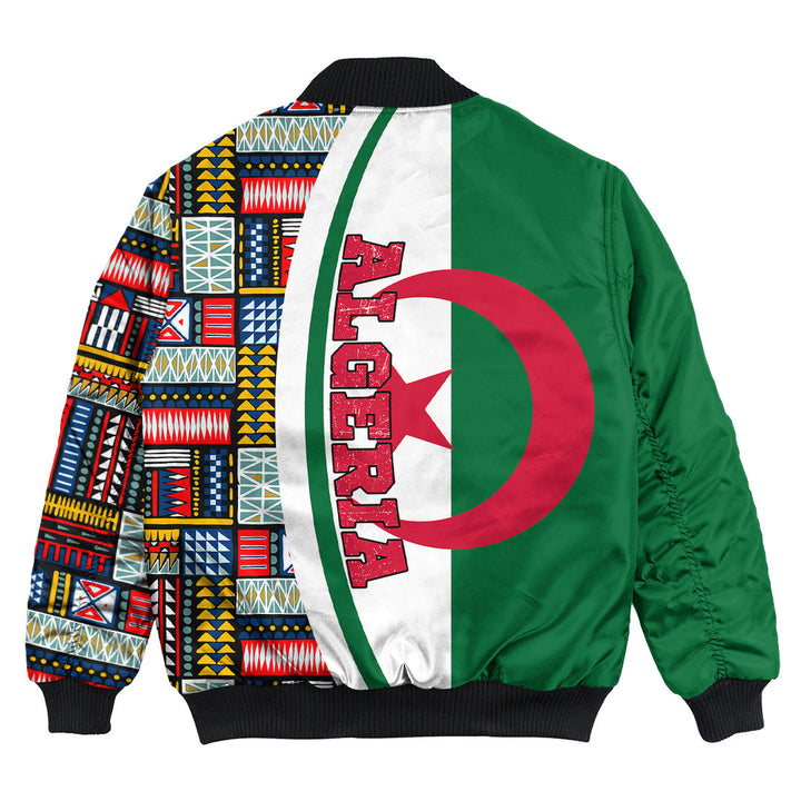 Algeria Flag and Kente Pattern Special Bomber Jacket