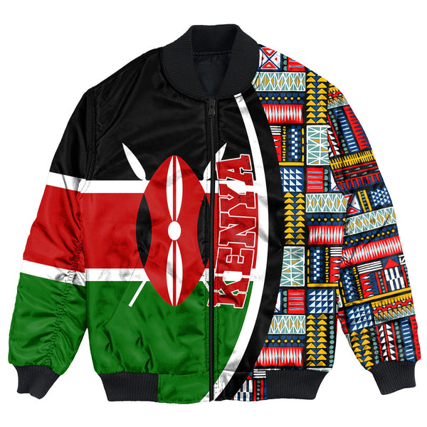 Kenya Flag and Kente Pattern Special Bomber Jacket