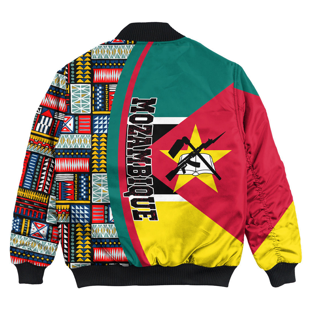 Mozambique Flag and Kente Pattern Special Bomber Jacket