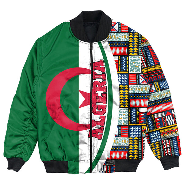 Algeria Flag and Kente Pattern Special Bomber Jacket