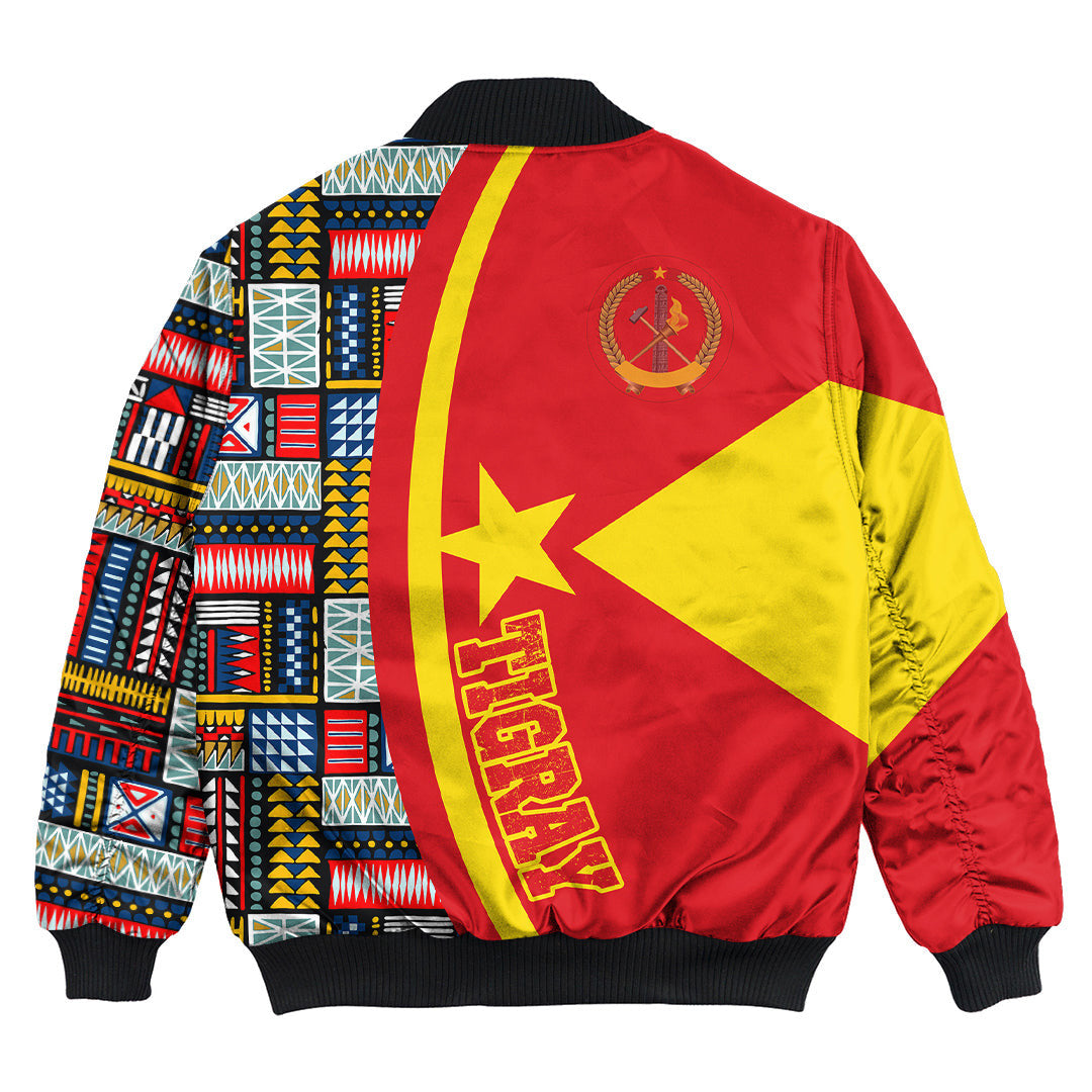 Tigray Flag and Kente Pattern Special Bomber Jacket