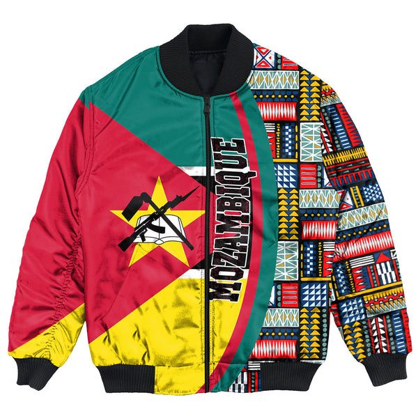 Mozambique Flag and Kente Pattern Special Bomber Jacket