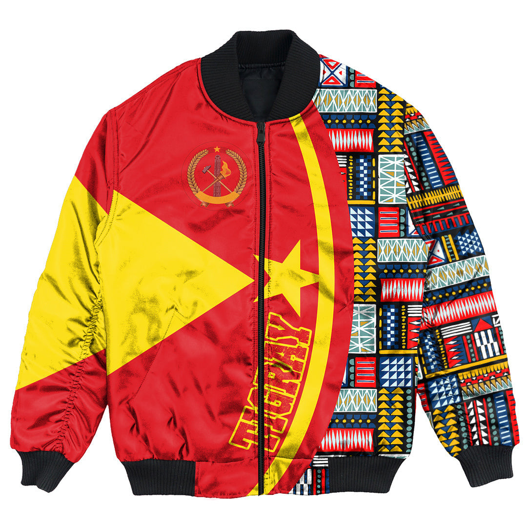 Tigray Flag and Kente Pattern Special Bomber Jacket