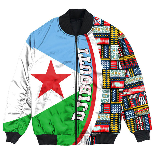 Djibouti Flag and Kente Pattern Special Bomber Jacket