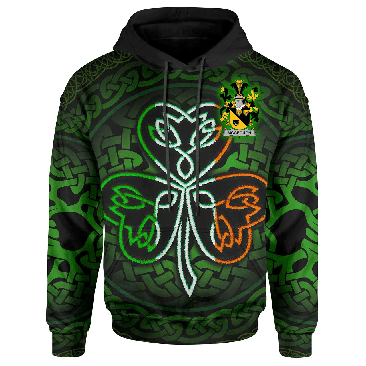 Ireland Hoodie -McGeough or McGough Irish Celtic Shamrock