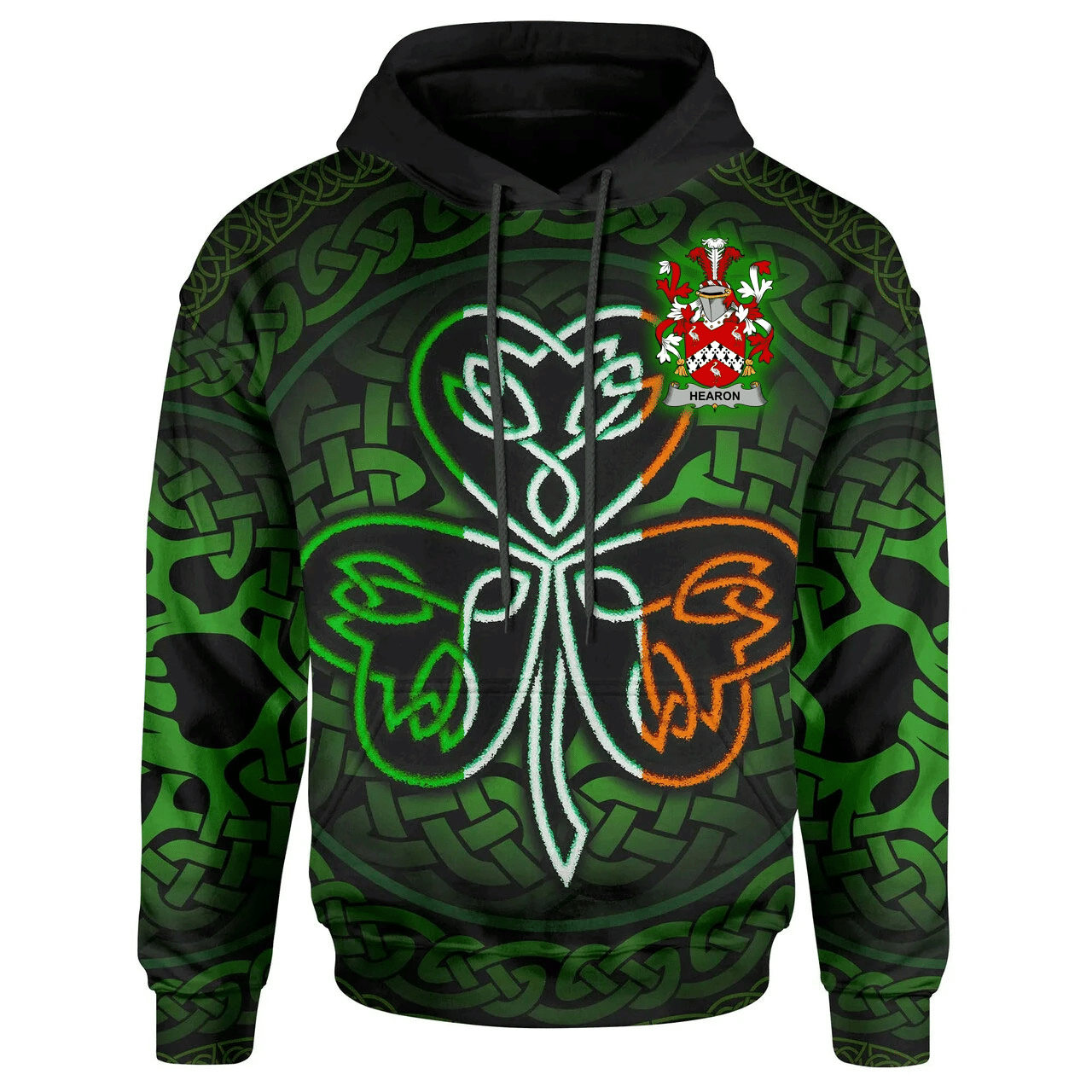 Ireland Hoodie -Hearon or Hearn Irish Celtic Shamrock