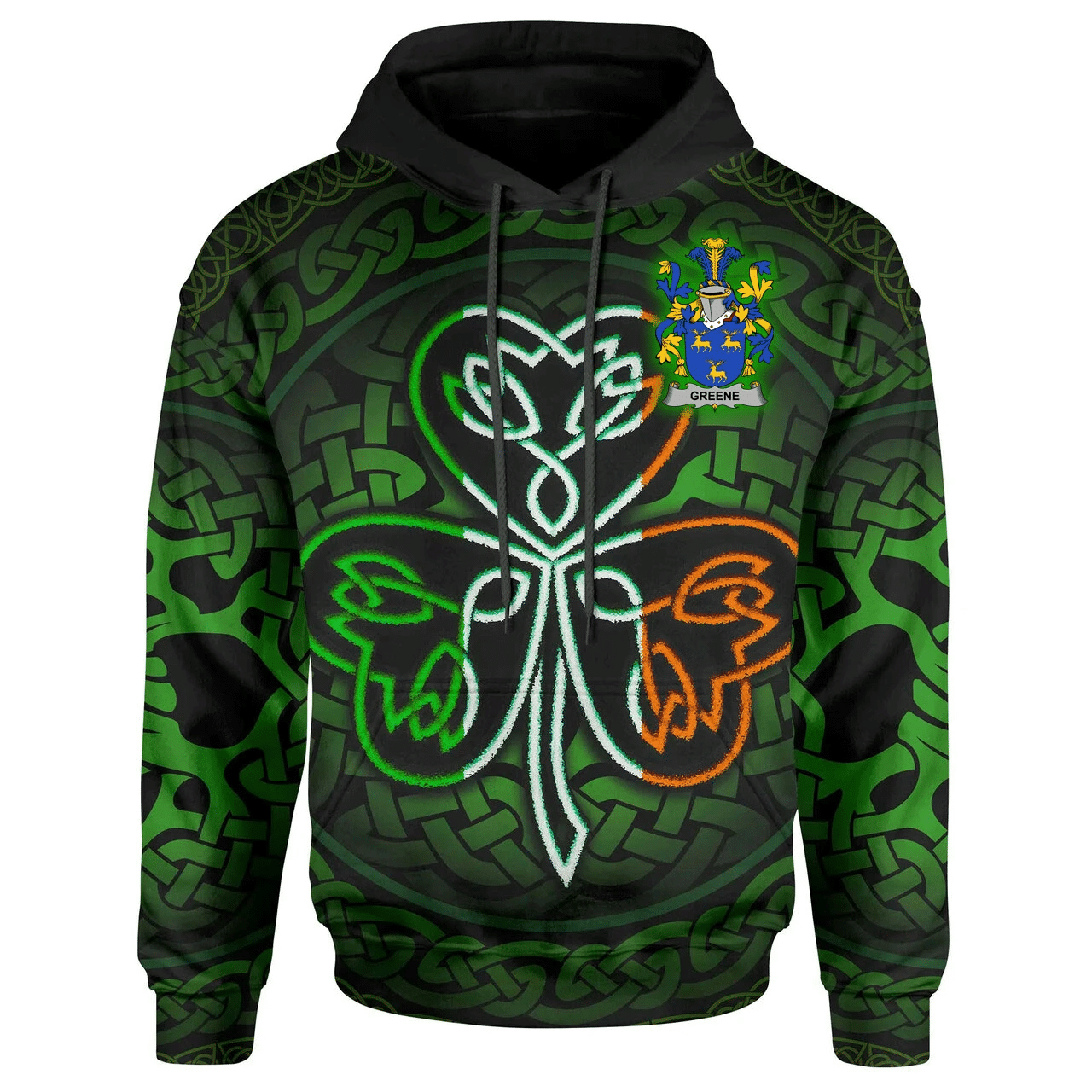 Ireland Hoodie -Greene Irish Celtic Shamrock