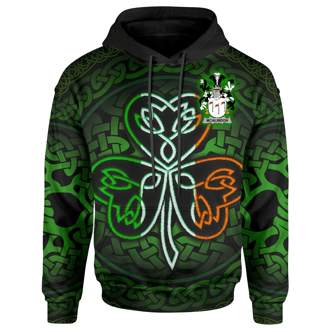 Ireland Hoodie -McAlindon or McAlindem Irish Celtic Shamrock