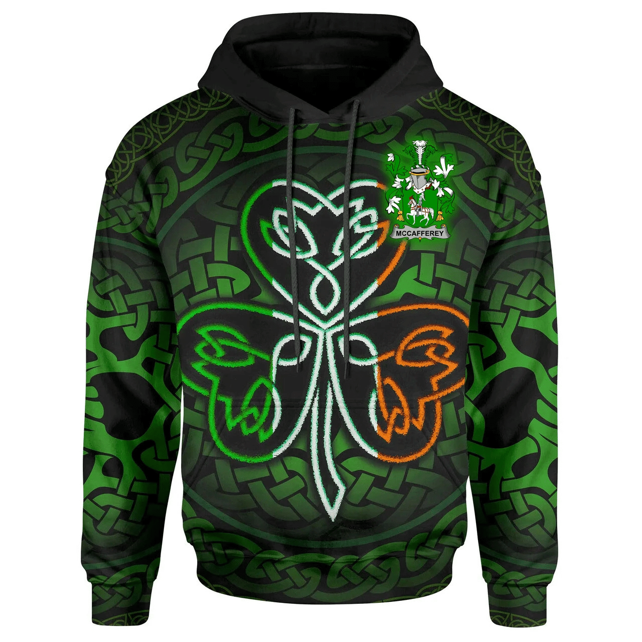 Ireland Hoodie -McCafferey or McCaffrey Irish Celtic Shamrock