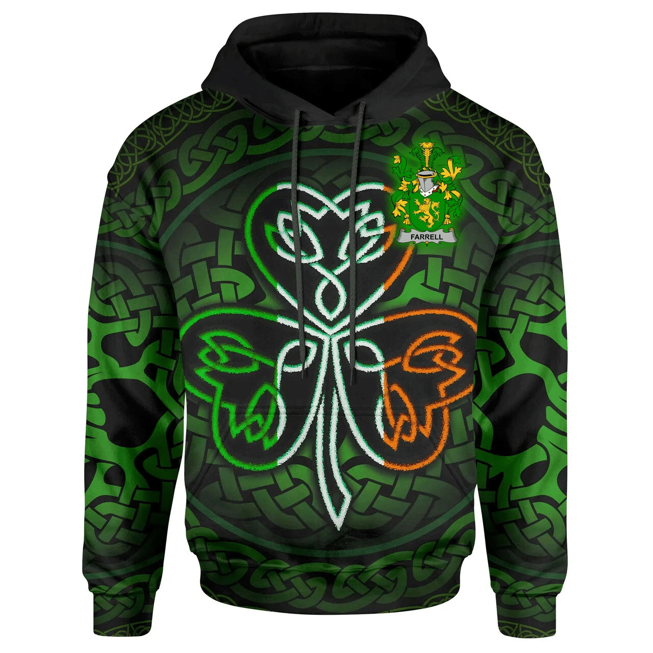 Ireland Hoodie -Farrell or O'Ferrell Irish Celtic Shamrock