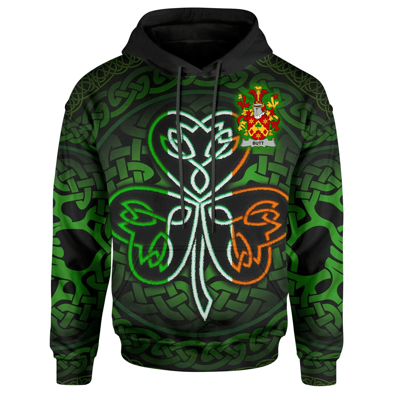 Ireland Hoodie -Butt Irish Celtic Shamrock