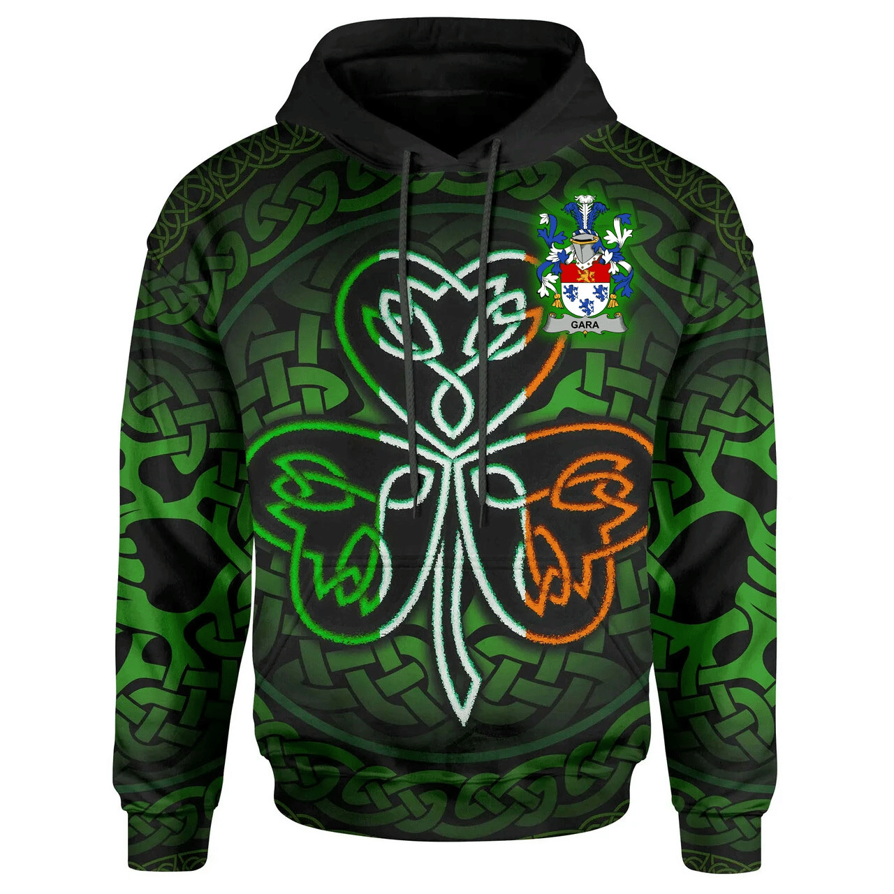 Ireland Hoodie -Gara or O'Gara Irish Celtic Shamrock